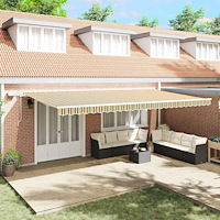 vidaXL Utdragbar markis Grön och gul 600 × 350 cm Duk och Aluminium