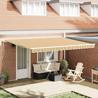 vidaXL Utdragbar markis Flerfärgsdesign 450 × 350 cm Duk och Aluminium