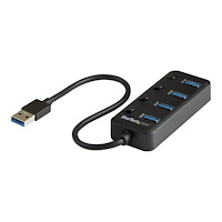 StarTech.com StarTech.com USB 3.0-hubb med 4 portar - USB-A till 4x USB 3.0 Type-A med individuella switchar för portar - USB 3.1/3.2...