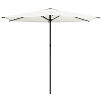 vidaXL Trädgårdsparasol 270 x 270 cm Polyester Rektangulär Gräddvit