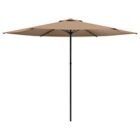 vidaXL Trädgårdsparasol 300 x 300 cm Polyester Rektangulär Taupe