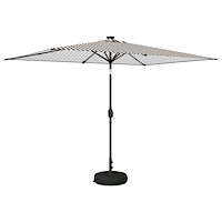 vidaXL Trädgårdsparasol med LED-lampor och bas 200 x 300 cm Polyester