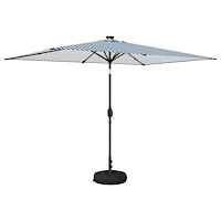 vidaXL Trädgårdsparasol med LED-lampor och bas 200 x 300 cm Polyester