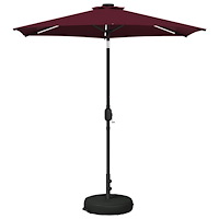 vidaXL Trädgårdsparasol med LED-lampor och bas 230 x 230 cm Polyester