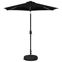 vidaXL Trädgårdsparasol med LED-lampor och bas 230 x 230 cm Polyester