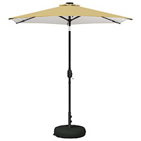 vidaXL Trädgårdsparasol med LED-lampor och bas 230 x 230 cm Polyester