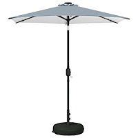 vidaXL Trädgårdsparasol med LED-lampor och bas 230 x 230 cm Polyester