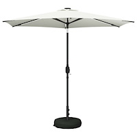 vidaXL Trädgårdsparasol med LED-lampor och bas 270 x 270 cm Polyester