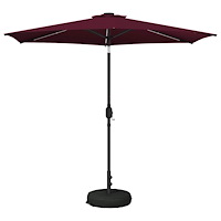 vidaXL Trädgårdsparasol med LED-lampor och bas 270 x 270 cm Polyester