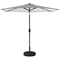 vidaXL Trädgårdsparasol med LED-lampor och bas 270 x 270 cm Polyester