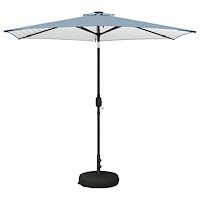 vidaXL Trädgårdsparasol med LED-lampor och bas 270 x 270 cm Polyester