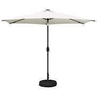 vidaXL Trädgårdsparasol med LED-lampor och bas 300 x 300 cm Polyester