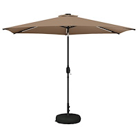 vidaXL Trädgårdsparasol med LED-lampor och bas 300 x 300 cm Polyester