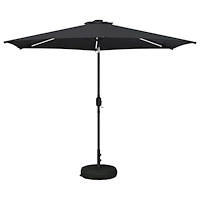 vidaXL Trädgårdsparasol med LED-lampor och bas 300 x 300 cm Polyester