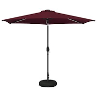 vidaXL Trädgårdsparasol med LED-lampor och bas 300 x 300 cm Polyester