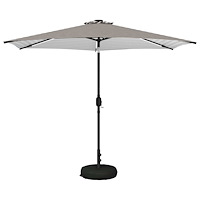 vidaXL Trädgårdsparasol med LED-lampor och bas 300 x 300 cm Polyester