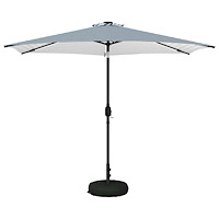 vidaXL Trädgårdsparasol med LED-lampor och bas 300 x 300 cm Polyester