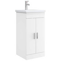 vidaXL Badrumsspegel med handfat Vit 42 x 40 x 84,5 cm Konstruerat trä
