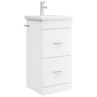 vidaXL Badrumsspegel med handfat Vit 42 x 40 x 84,5 cm Konstruerat trä