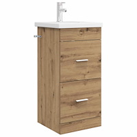 vidaXL Badrumsspegel med handfat Artisan-ek 42 x 40 x 84,5 cm
