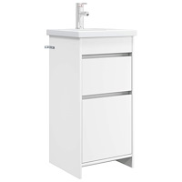 vidaXL Badrumsspegel med handfat Vit 42 x 40 x 84,5 cm Konstruerat trä
