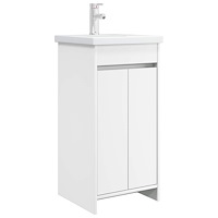 vidaXL Badrumsspegel med handfat Vit 42 x 40 x 84,5 cm Konstruerat trä