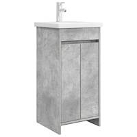 vidaXL Badrumsspegel med handfat Betonggrå 42 x 40 x 84,5 cm