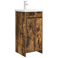 vidaXL Badrumsspegel med handfat Rökt ek 42 x 40 x 84,5 cm
