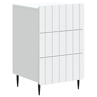 vidaXL Nattduksbord med låda Vit 43x 41 x 68 cm Konstruerat trä