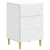 vidaXL Sängbord Vit 43 x 39,5 x 66,5 cm Konstruerat trä