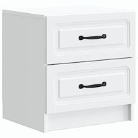 vidaXL Nattduksbord med låda Vit 43 x 34,5 x 44,5 cm Konstruerat trä