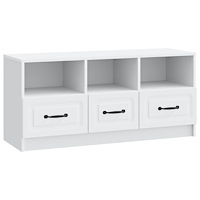 vidaXL TV-skåp med låda Vit 102 x 34,5 x 47 cm Konstruerat trä
