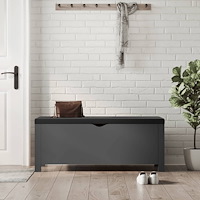 vidaXL Förvaringslåda med kudde grå 105x40x45 cm