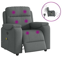 vidaXL Massagefåtölj mörkgrå tyg