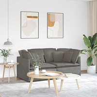 vidaXL Modulsoffa med dynor manchestertyg ljusgrå
