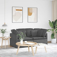 vidaXL Modulsoffa med dynor manchestertyg mörkgrå