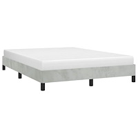 vidaXL Sängram utan madrass ljusgrå 152x203 cm queen size sammet
