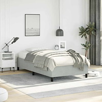 vidaXL Sängram utan madrass ljusgrå 100x190 cm dubbelsammet