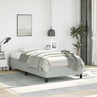 vidaXL Sängram utan madrass ljusgrå 100x203 cm Twin XL sammet