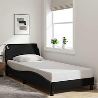 vidaXL Sängram Dover svart 90x190 cm tyg
