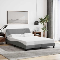 vidaXL Sängram Dover ljusgrå 135x190 cm tyg