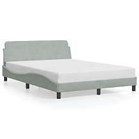 vidaXL Sängram Dover ljusgrå 135x190 cm sammet