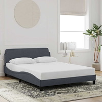 vidaXL Sängram Dover mörkgrå 135x190 cm sammet