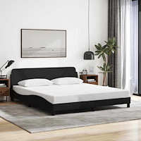 vidaXL Sängram Dover svart 180x200 cm tyg