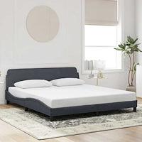vidaXL Sängram Dover mörkgrå 180x200 cm sammet