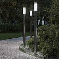 vidaXL Pollare med sensor 3 st 110 cm rostfritt stål IP44