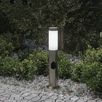 vidaXL Pollare med uttag 50 cm rostfritt stål IP44
