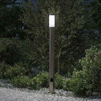 vidaXL Pollare med uttag 110 cm rostfritt stål IP44
