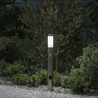 vidaXL Pollare med sensor och uttag 80 cm rostfritt stål IP44
