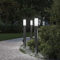 vidaXL Pollare med sensor och uttag 3 st 80 cm rostfritt stål IP44
